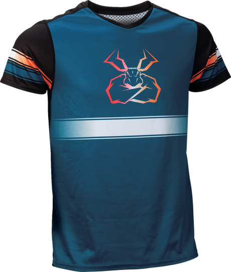 Mountain Bike Short-Sleeve Jersey - Blue/Orange - Large