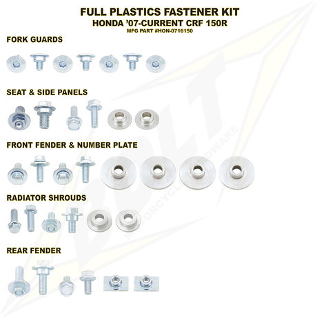 Body Work Fastener Kit - Honda 2007 - 2023