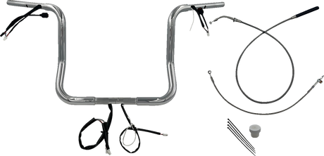 1-1/4\" EZ Install Round Top Handlebar - 14\" - Chrome 2023 - 2024