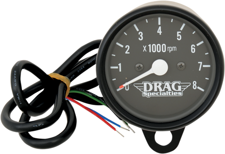 2.4\" Mini Electronic 8000 RPM Tachometer - Black Housing - Black Face 1986 - 2003