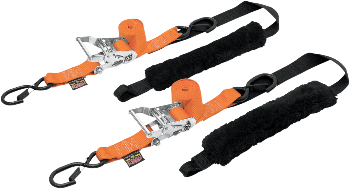 Deluxe Ratchet Tie-Downs - 1-1/2\" x 6-1/2\' - Orange