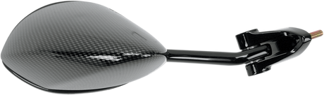 Mirror - Side View - Black/Carbon Fiber - Rectangle - Left - Kawasaki 2002 - 2005