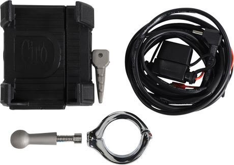 Premium Holder W/Charger - 1.25\" Chrome Bar Mount