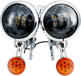LED Turn/Run Lights - 4-1/2\" - Chrome/Black 1994 - 2020