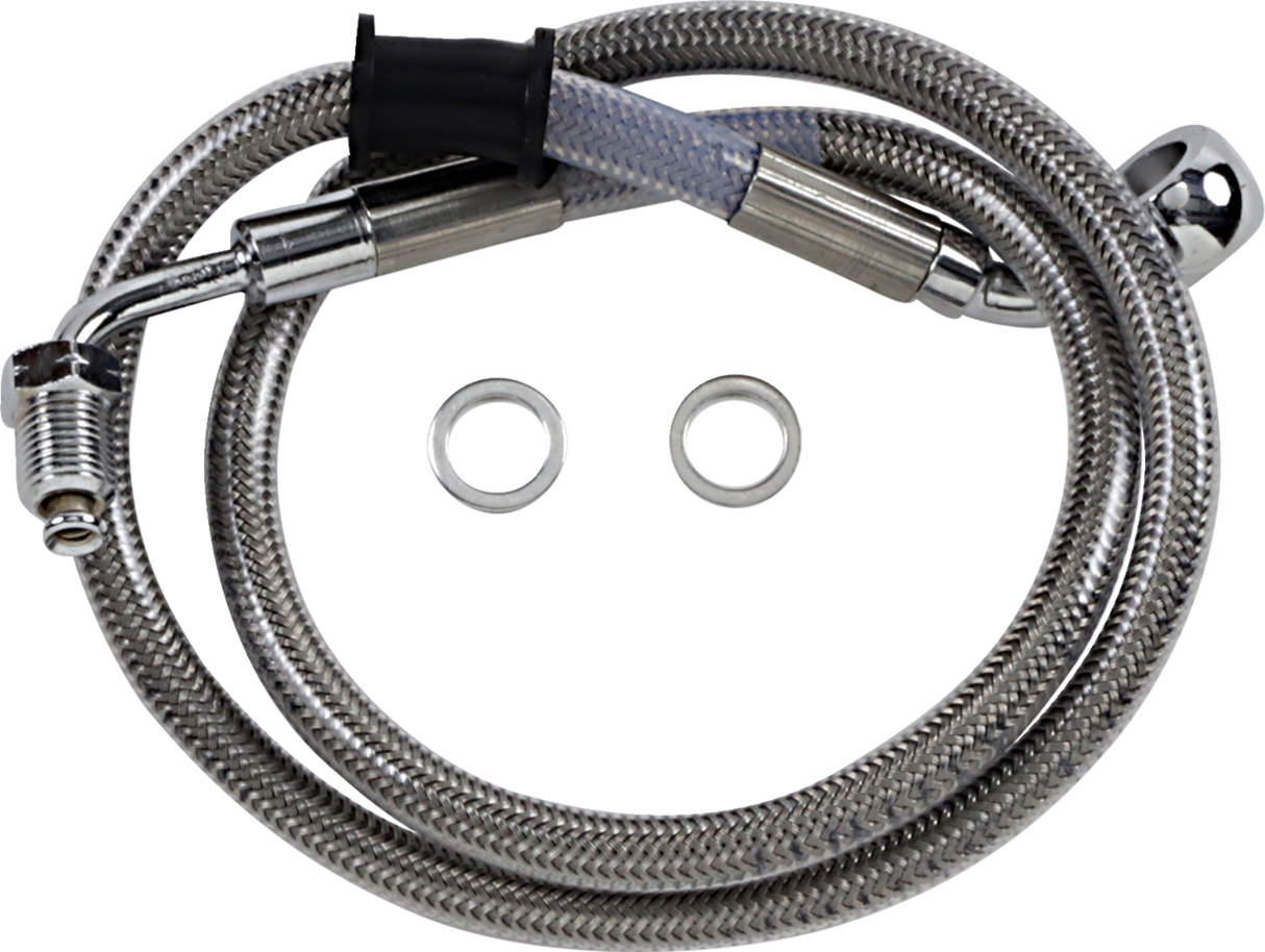 Brake Line - +4\" - Stainless Steel - \'18-\'21 Softail 2018 - 2023
