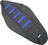 Ribbed Seat Cover - Black Cover/Blue Ribs - Husqvarna 2014 - 2016