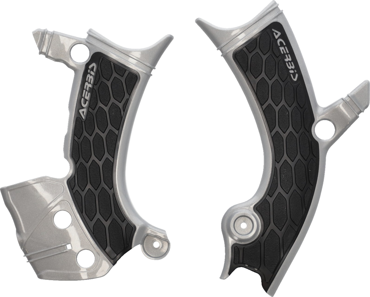 X-Grip Frame Guards - Silver/Black - YZ 250F/450F 2023 - 2024