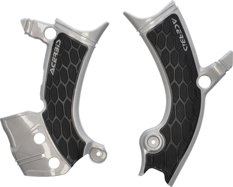 X-Grip Frame Guards - Silver/Black - YZ 250F/450F 2023 - 2024