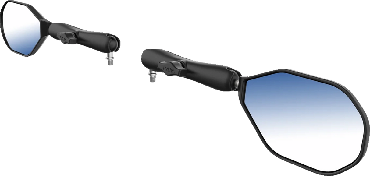 Tough-Mirror™ - Side View - Oval - Black - Left/Right - Long Arm