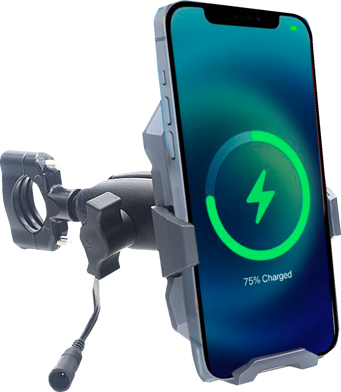 Metal Phone Holder - Inductive Charging 1-1/2\" Bar Mount