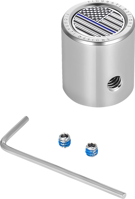 Heel-Toe Shifter Cover - Blue Line American Flag - Stainless Steel 1982 - 2022