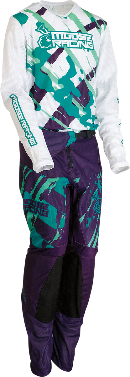 Youth Agroid Pants - Purple/Teal - US 28