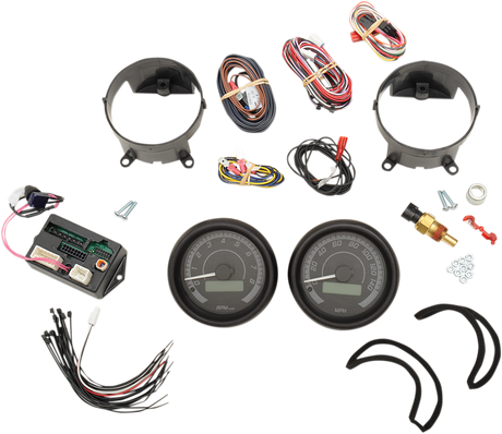 MVX-8K Series Analog/Digital 2-Gauge Kit - Black Bezel - Black Face with Gray Background 1996 - 2003