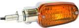 Turn Signal - DOT&E-mark - Single Filament - Chrome/Amber
