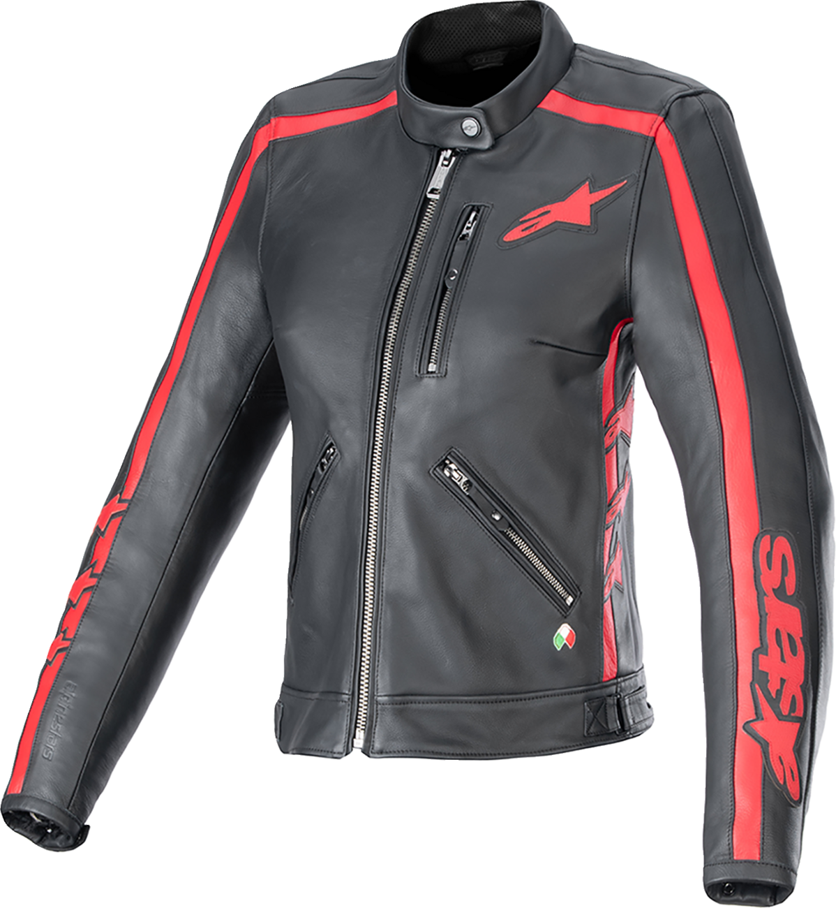 Stella Dyno Leather Jacket - Black/Haute Red - Medium