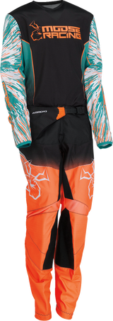 Youth Agroid Pants - Teal/Orange/Black - US 24