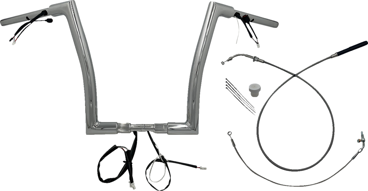 1-1/2\" EZ Install Flat Top Handlebar - 14\" - Chrome 2023 - 2024