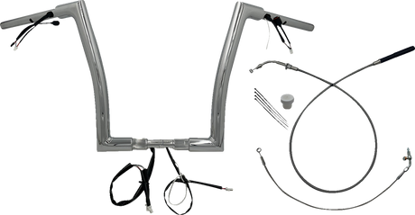1-1/2\" EZ Install Flat Top Handlebar - 14\" - Chrome 2023 - 2024