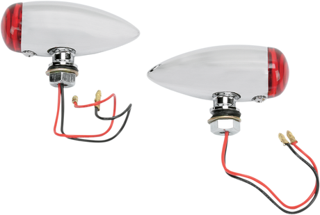 BulletvMarker Lights - LED - Red Lens - Chrome