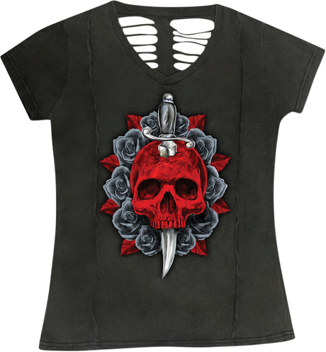 Women\'s Dagger Skull T-Shirt - Gray - Small