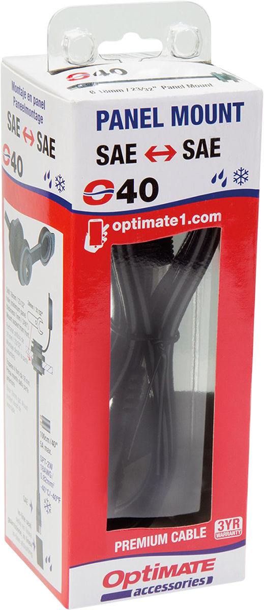 Weatherproof SAE Thin Panel Mount Socket O-40 - Long