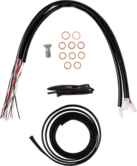 Complete Stainless Braided Handlebar Cable/Brake Line Kit - 12\"-14\" Handlebars - \'23-\'24 Touring 2023 - 2024