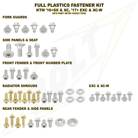 Body Work Fastener Kit - KTM 2016 - 2019