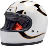 Gringo Helmet - Flames - White/Black - XS
