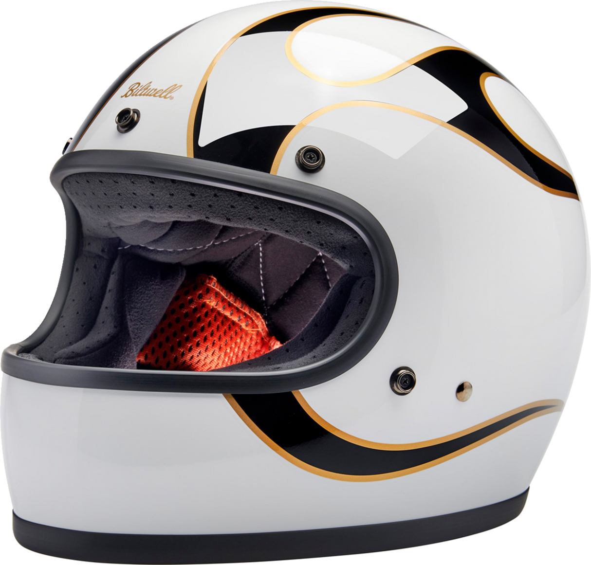 Gringo Helmet - Flames - White/Black - Small