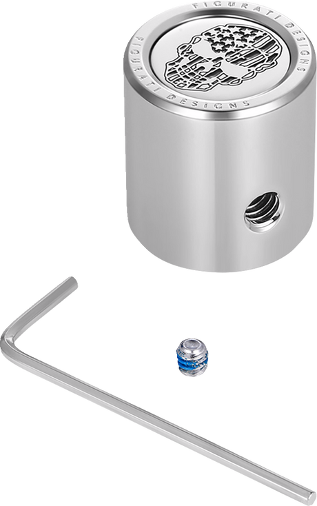 Heel-Toe Shifter Cover - American Flag Skull - Stainless Steel 1984 - 2022