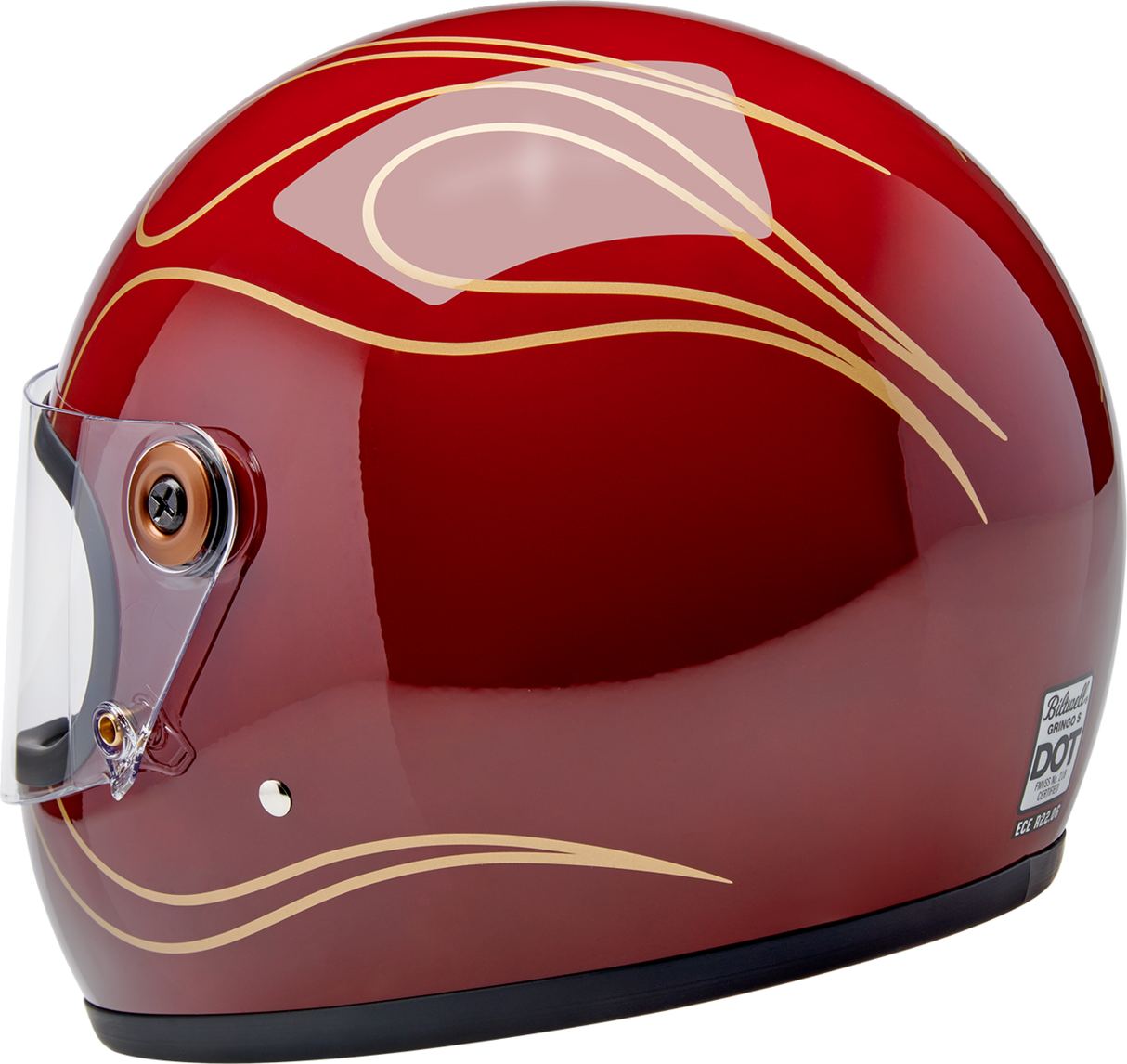 Gringo S Helmet - Flames - Gloss Garnet Red - XL