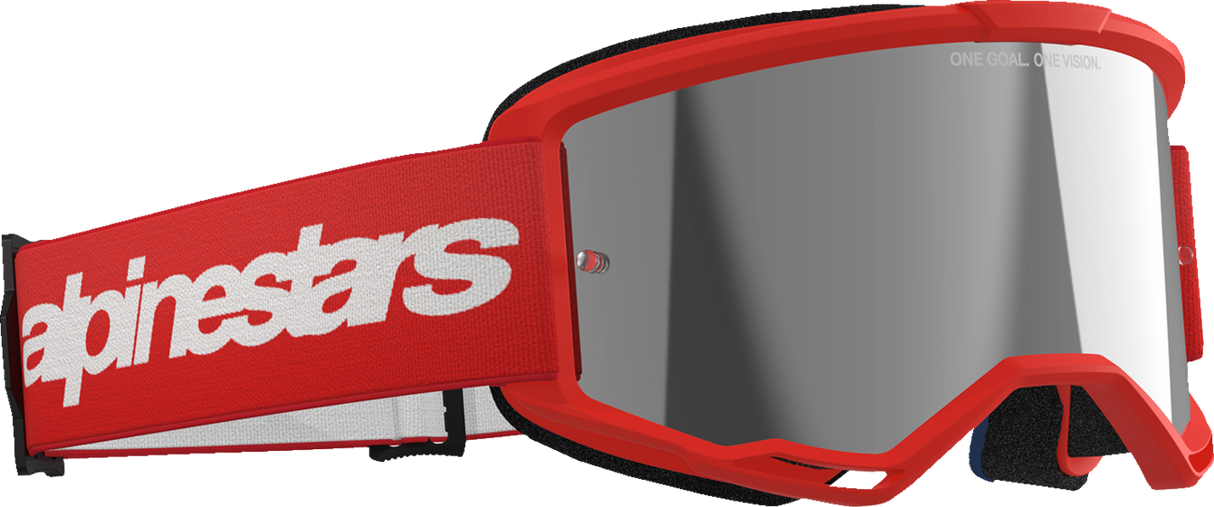 Vision 3 Goggle - Wordmark - Red - Silver Mirror Lens