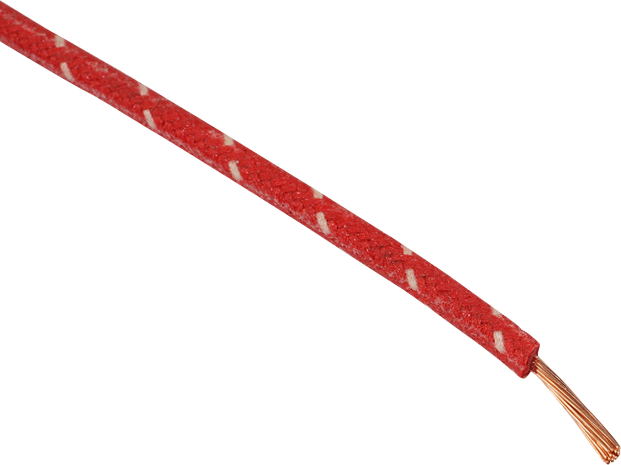 25\' Cloth-Braided Wire Spool - 16 Gauge - Red/White