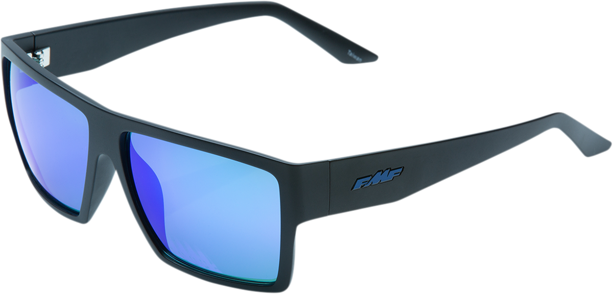 Factory Sunglasses - Matte Black - Blue Mirror Lens
