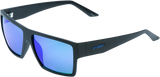 Factory Sunglasses - Matte Black - Blue Mirror Lens