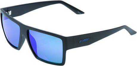 Factory Sunglasses - Matte Black - Blue Mirror Lens