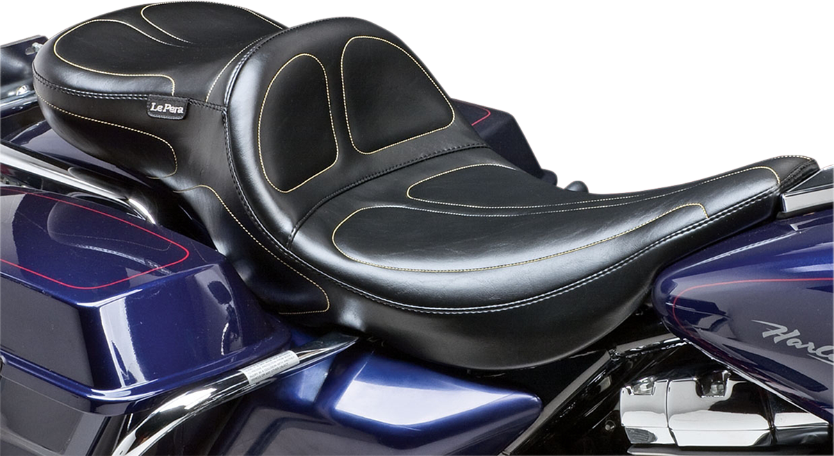 Maverick Daddy Long Legs Seat - Black - Stitched - FLT \'02-\'07 2002 - 2007