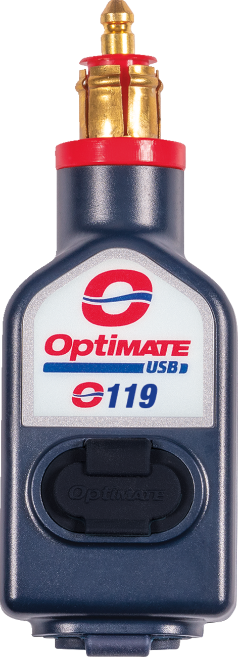 Dual USB Charger - Optimate - 180° BIKE Plug/12V - In-Line