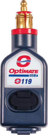 Dual USB Charger - Optimate - 180° BIKE Plug/12V - In-Line