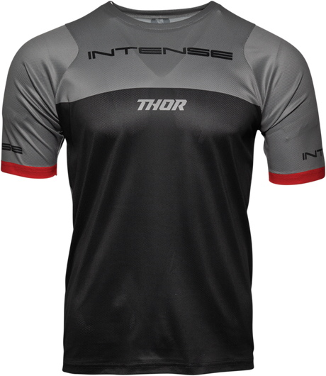 Intense Team Short-Sleeve Jersey - Black/Heather Gray - Large