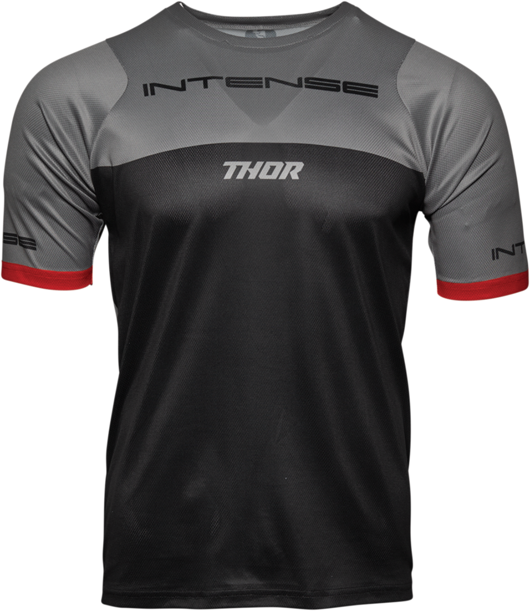 Intense Team Short-Sleeve Jersey - Black/Heather Gray - Small
