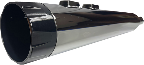 4-1/2\" Straight Can Slip-On Mufflers - Chrome with Black End Cap - Twin Cam Touring 1995 - 2016