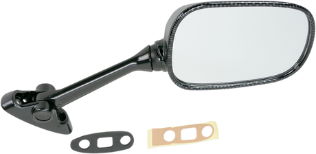Mirror - Side View - Black/Carbon Fiber - Rectangle - Right - Suzuki 2003 - 2006