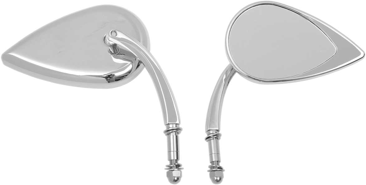 Mirror - Side View - Teardrop - Chrome - Curved/Short Stem - Each