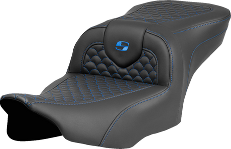 Roadsofa™ Seat - Dragon Scale Stitch - Blue Stitch - w/o Backrest - FLTR/FLHX \'23-\'24 2023 - 2024