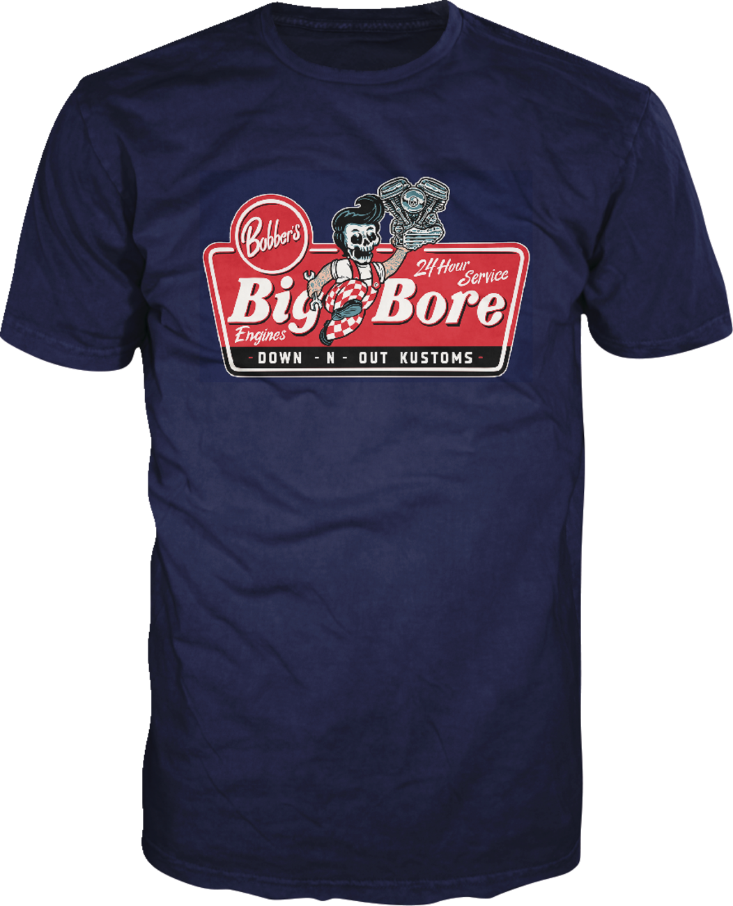Down-N-Out Big Bore T-Shirt - Navy - Large
