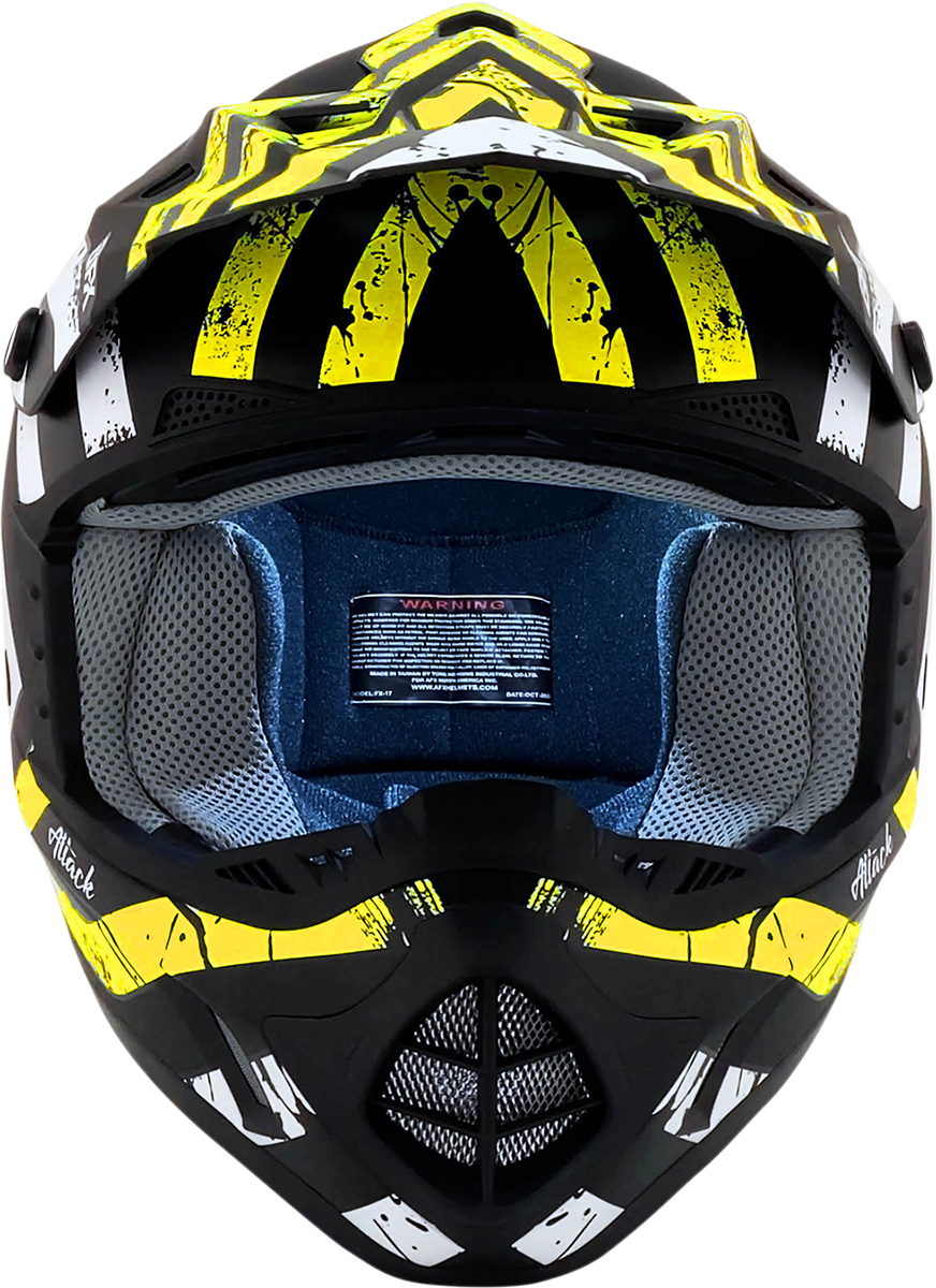 FX-17 Helmet - Attack - Matte Black/Hi-Vis Yellow - XS