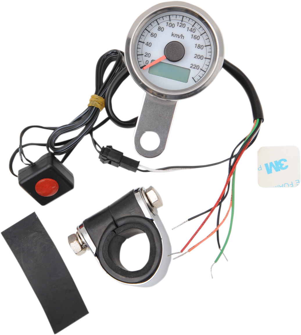 Programmable Mini Electronic Speedometer with Odometer/Tripmeter - 1.87\" - Polished 1986 - 2003