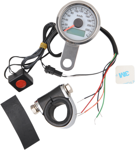 Programmable Mini Electronic Speedometer with Odometer/Tripmeter - 1.87\" - Polished 1986 - 2003