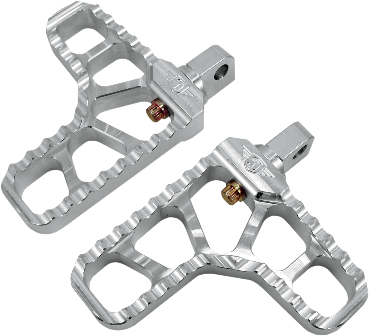 Adjustable Serrated Footpegs - With Heel - Clear